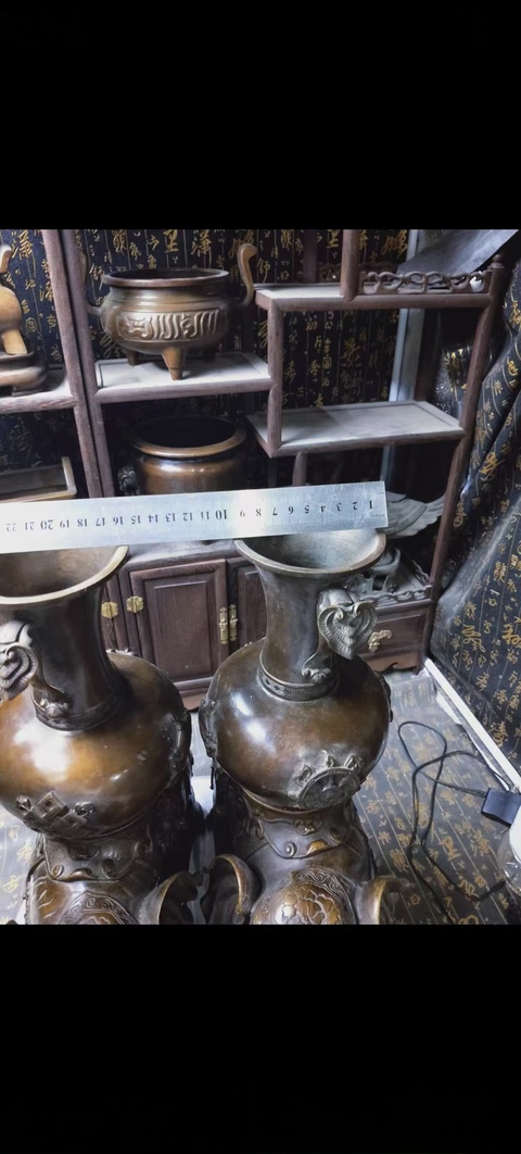 古玩銅器銅象真品鑒賞圖