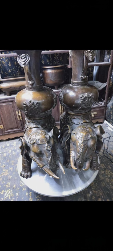 古玩銅器銅象真品鑒賞圖