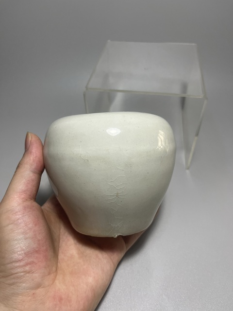 古玩陶瓷白釉水盂真品鑒賞圖