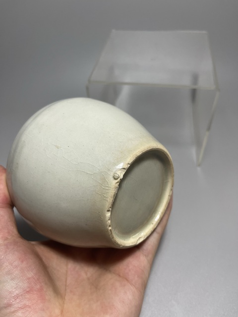 古玩陶瓷白釉水盂真品鑒賞圖