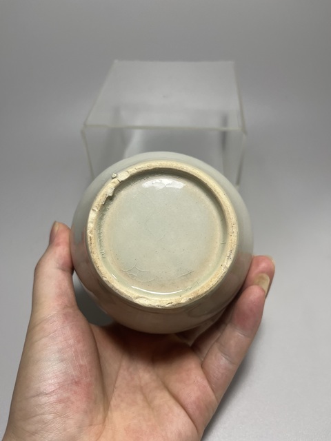 古玩陶瓷白釉水盂真品鑒賞圖