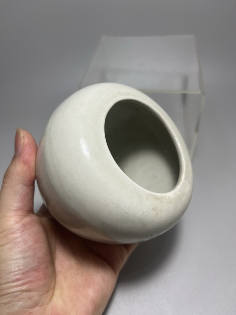 古玩陶瓷白釉水盂真品鑒賞圖