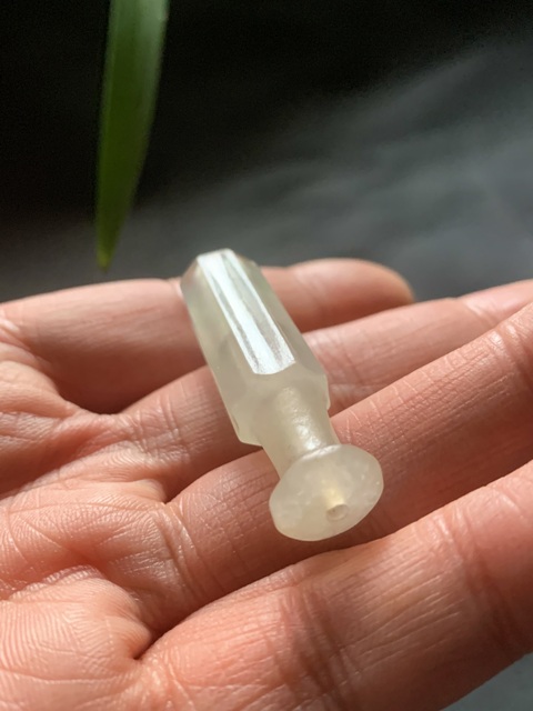 古玩玉器天然翡翠雕“煙嘴”真品鑒賞圖