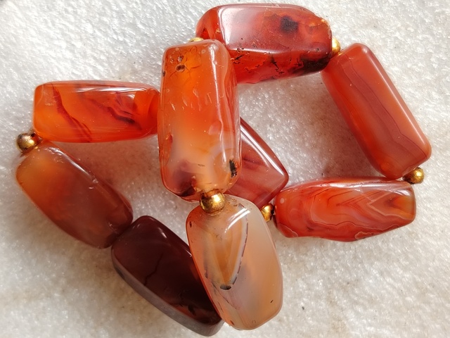 古玩玉器天然紅瑪瑙珠串真品鑒賞圖