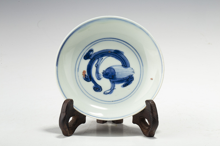 古玩陶瓷明晚·青花螭龍紋小盤拍賣，當前價格138元