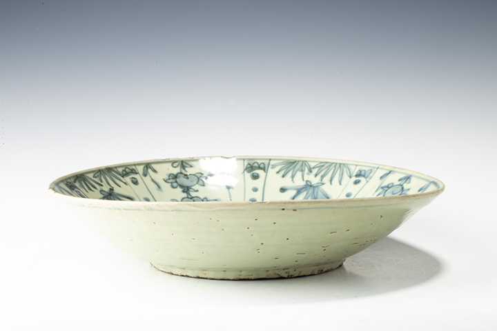 古玩陶瓷明晚·青花鳳凰牡丹紋大盤真品鑒賞圖