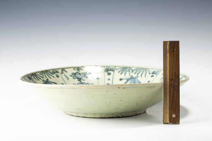 古玩陶瓷明晚·青花鳳凰牡丹紋大盤真品鑒賞圖