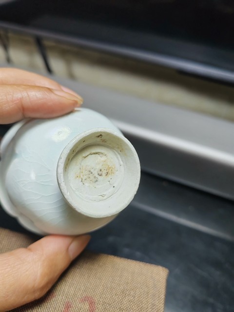 古玩陶瓷南宋湖田窯花口高足杯真品鑒賞圖