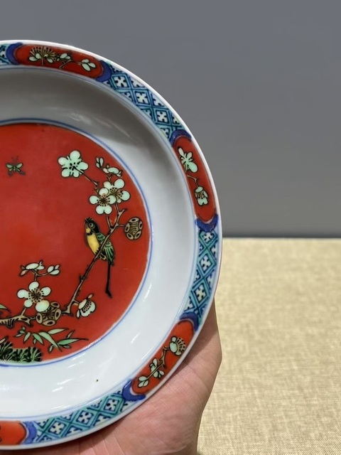 古玩陶瓷花鳥紋盤真品鑒賞圖