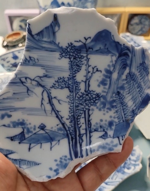 古玩陶瓷青花山水人物標(biāo)本真品鑒賞圖