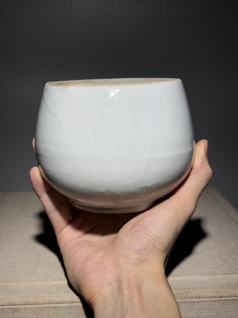 古玩陶瓷白釉缽式爐真品鑒賞圖