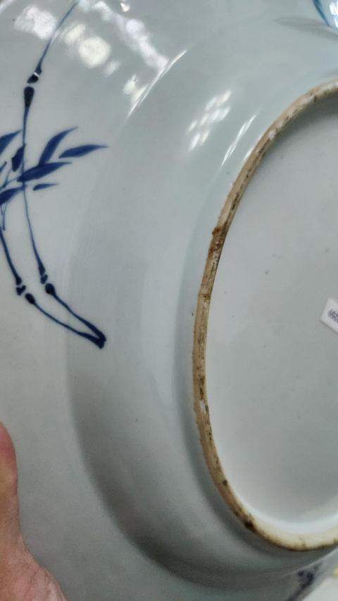 古玩陶瓷康熙青花纏枝牡丹紋盤真品鑒賞圖