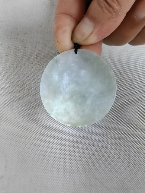 古玩玉器翡翠雕“文殊菩薩”牌真品鑒賞圖