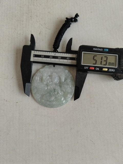古玩玉器翡翠雕“文殊菩薩”牌真品鑒賞圖