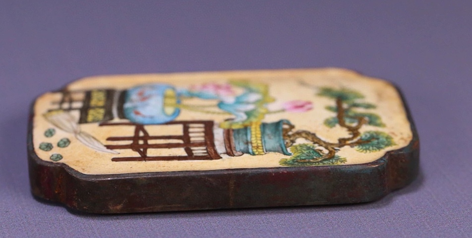 古玩陶瓷博古圖四方倭角牌真品鑒賞圖