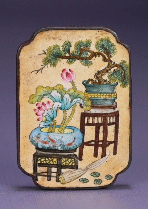 古玩陶瓷博古圖四方倭角牌真品鑒賞圖