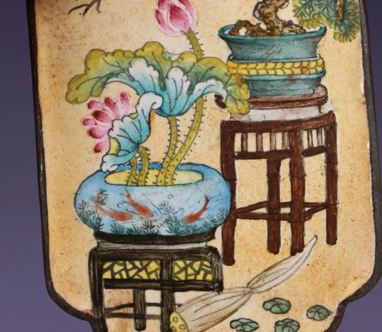 古玩陶瓷博古圖四方倭角牌真品鑒賞圖