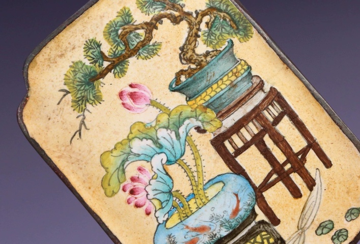 古玩陶瓷博古圖四方倭角牌真品鑒賞圖