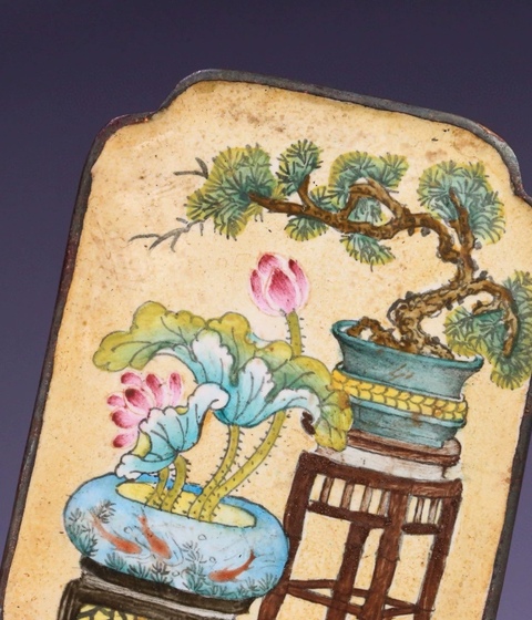 古玩陶瓷博古圖四方倭角牌真品鑒賞圖
