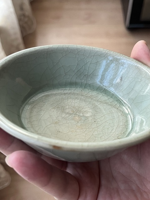 古玩陶瓷龍泉窯圓口洗真品鑒賞圖
