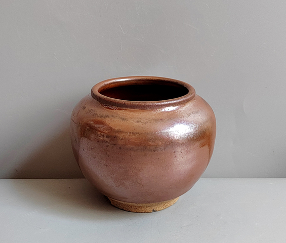 古玩陶瓷紫金釉茶入真品鑒賞圖