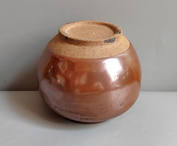 古玩陶瓷紫金釉茶入真品鑒賞圖