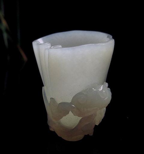 古玩玉器和田玉雕“福如意杯”真品鑒賞圖