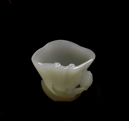 古玩玉器和田玉雕“福如意杯”真品鑒賞圖