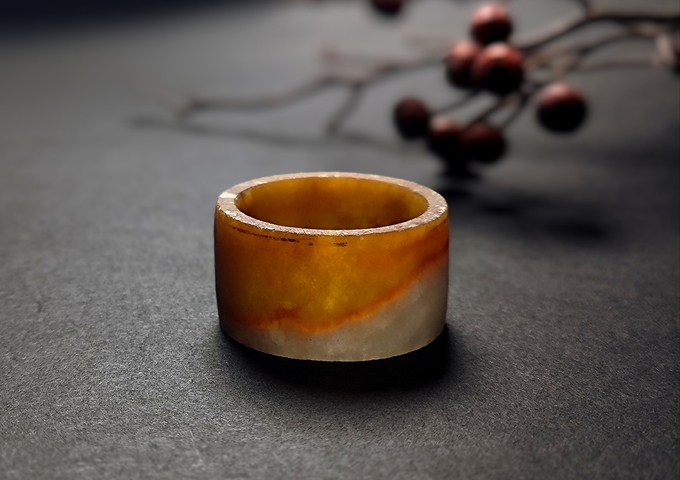 古玩玉器翡翠雕“素紋戒指”真品鑒賞圖