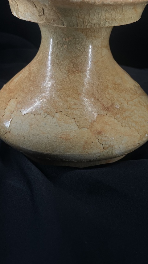 古玩陶瓷晉代洪州窯青釉盤(pán)口壺真品鑒賞圖