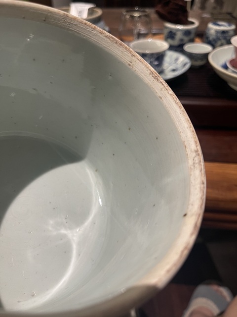 古玩陶瓷青花留白冰梅紋四系粥罐真品鑒賞圖