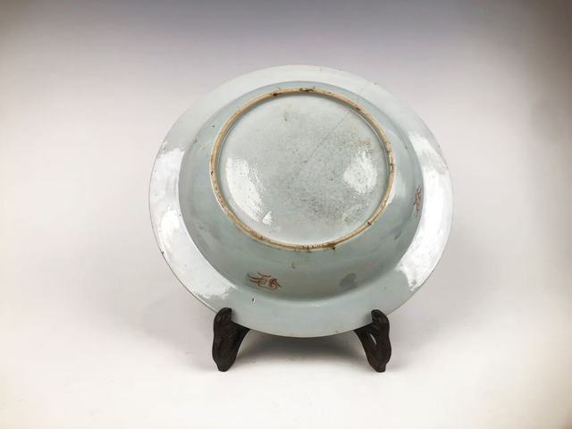古玩陶瓷清雍正·粉彩三多花卉折沿大盤拍賣，當前價格0元