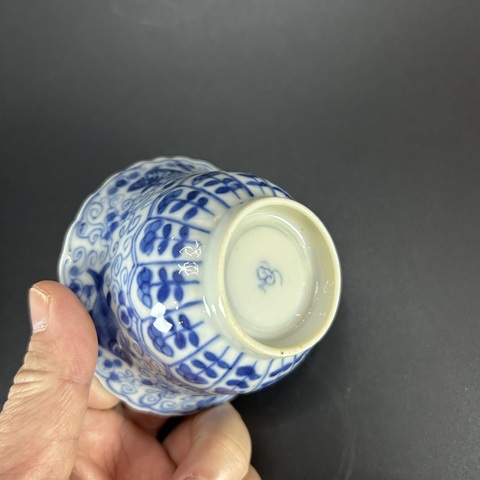 古玩陶瓷清光緒青花魚藻紋杯碟拍賣，當前價格3300元