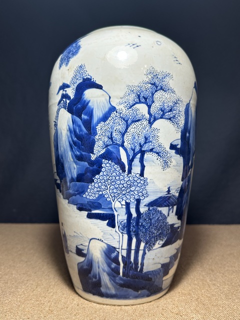古玩陶瓷清康熙 青花人物紋瓶真品鑒賞圖