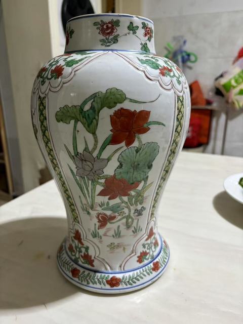 古玩陶瓷五彩將軍罐真品鑒賞圖