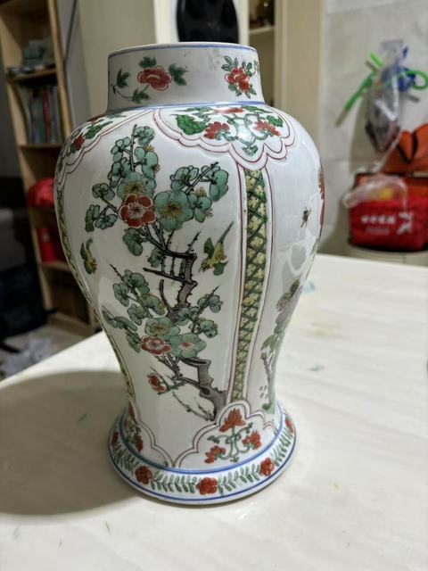古玩陶瓷五彩將軍罐真品鑒賞圖