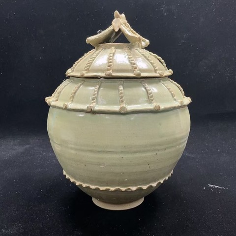 古玩陶瓷青釉谷倉罐真品鑒賞圖