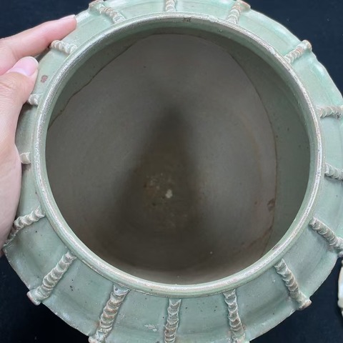 古玩陶瓷青釉谷倉罐真品鑒賞圖