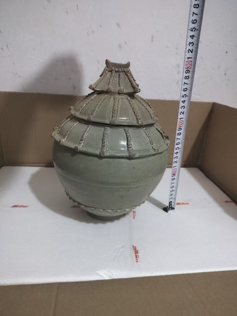 古玩陶瓷青釉谷倉罐真品鑒賞圖