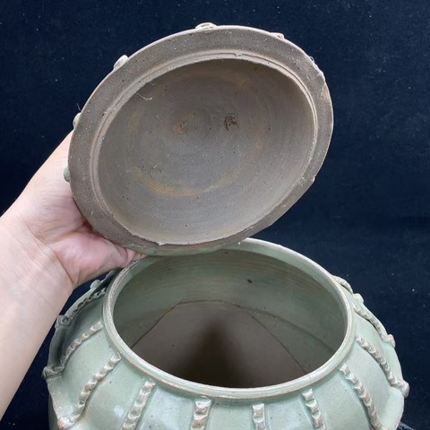 古玩陶瓷青釉谷倉罐真品鑒賞圖