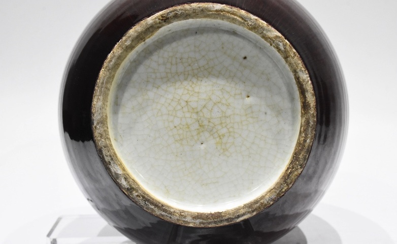 古玩陶瓷紅釉撇口瓶真品鑒賞圖