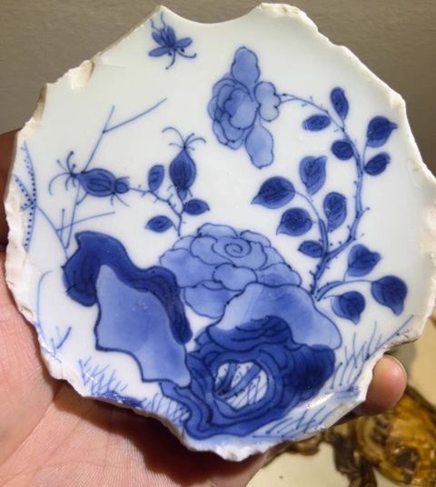 古玩陶瓷青花蝶戀花標本真品鑒賞圖