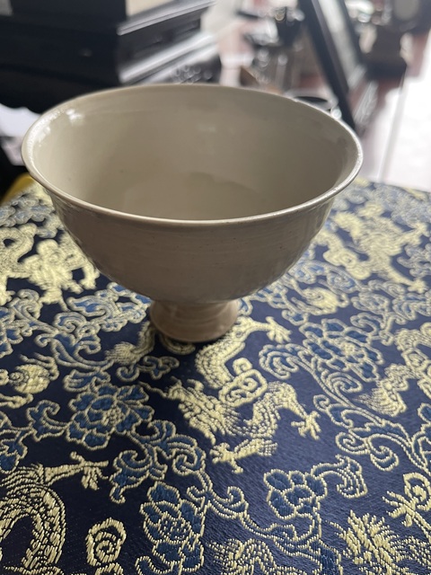 古玩陶瓷霍州窯白釉高足杯真品鑒賞圖