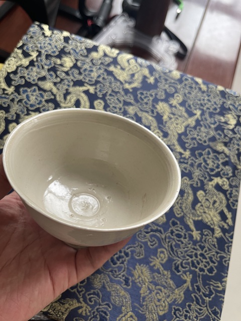 古玩陶瓷霍州窯白釉高足杯真品鑒賞圖