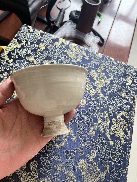 古玩陶瓷霍州窯白釉高足杯真品鑒賞圖