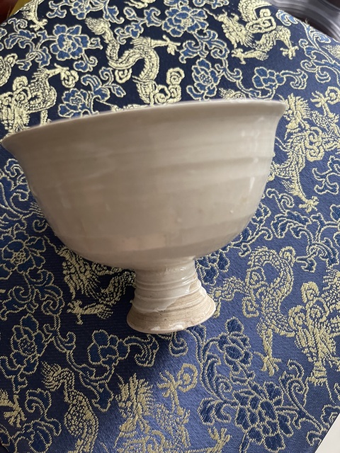 古玩陶瓷霍州窯白釉高足杯真品鑒賞圖