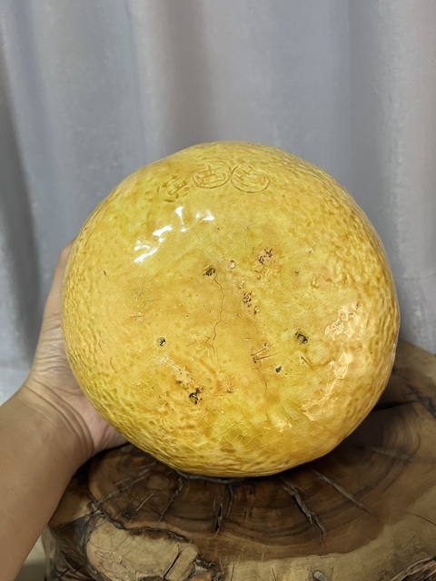 古玩陶瓷黃釉柚子擺件拍賣，當前價格888元