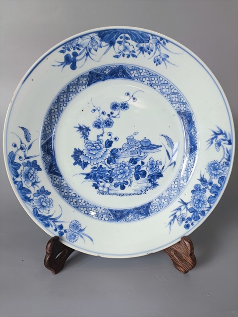 古玩陶瓷康熙青花盤拍賣，當(dāng)前價格101元