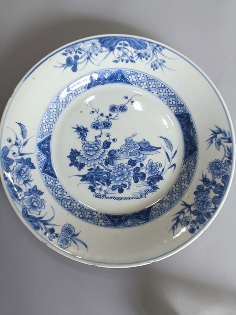 古玩陶瓷康熙青花盤拍賣，當(dāng)前價格101元