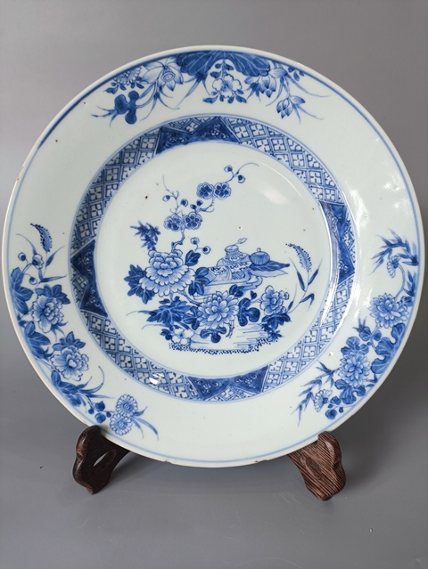 古玩陶瓷康熙青花盤拍賣，當(dāng)前價格101元